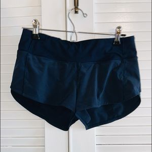 Navy lululemon speed up shorts